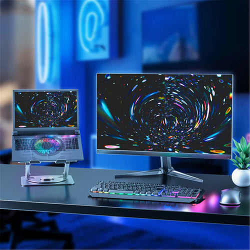 mbeat MB-STD-S8GRY  Stage S8 Rotating Laptop Stand with RGB Cooling Fan and USB Ports