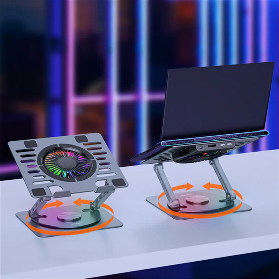 mbeat MB-STD-S8GRY  Stage S8 Rotating Laptop Stand with RGB Cooling Fan and USB Ports
