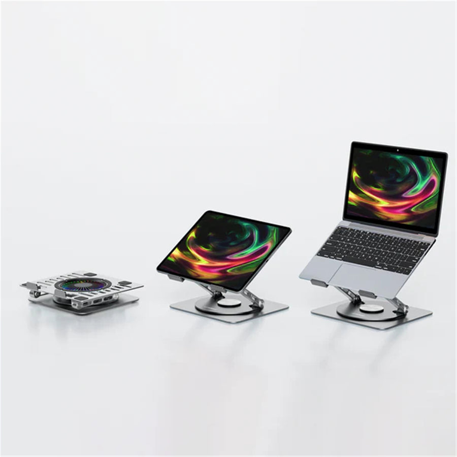 mbeat MB-STD-S8GRY  Stage S8 Rotating Laptop Stand with RGB Cooling Fan and USB Ports