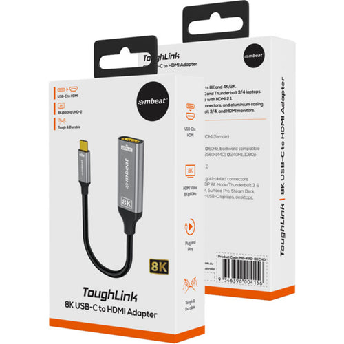 mbeat Tough Link 8K USB-C to HDMI Adapter - Space Grey