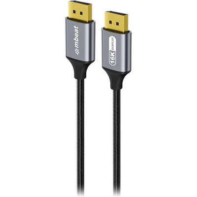 mbeat Tough Link 1.8m 16K DP to DP Cable - Space Grey