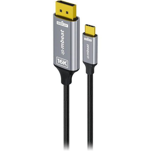 mbeat Tough Link 1.8m 16K USB-C to DP Cable - Space Grey