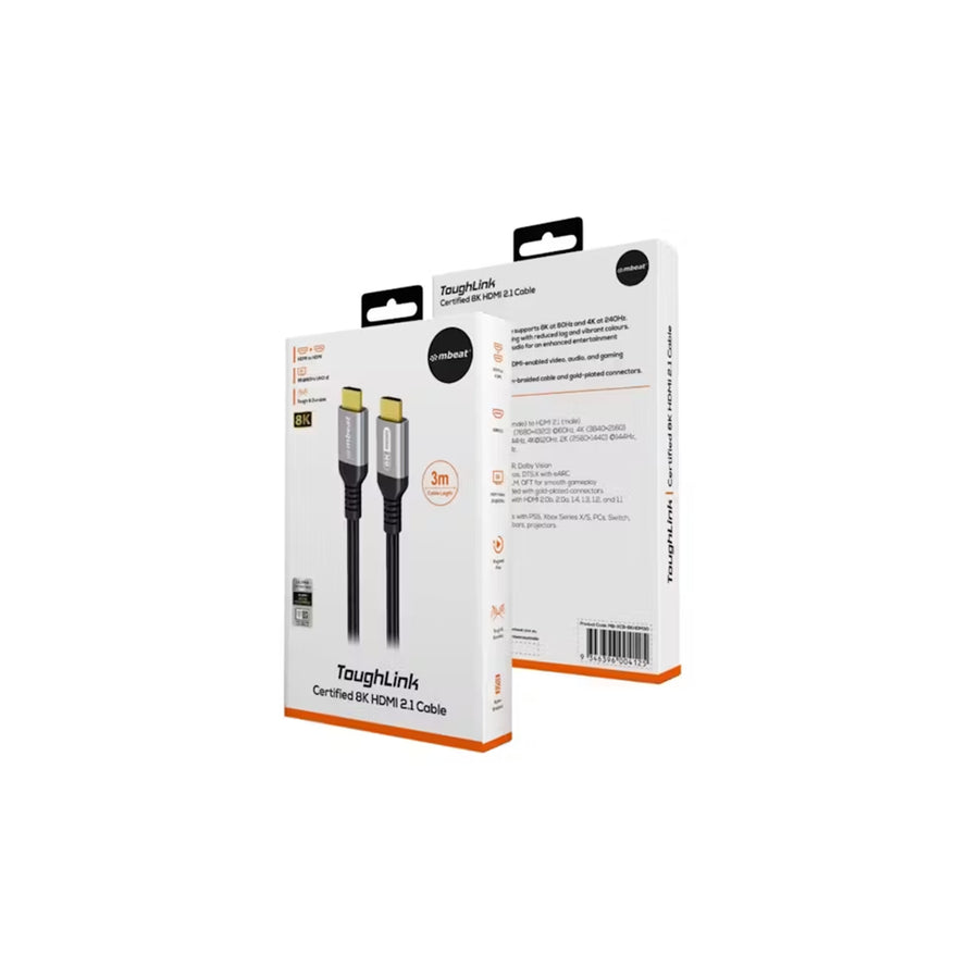 MB-XCB-8KHDM30 - mbeat Tough Link 3m Zertifiziertes 8K HDMI Kabel - Space Grey
