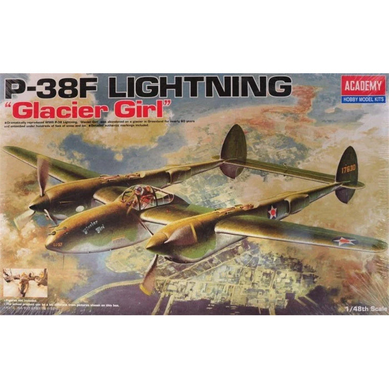 ACADEMY 1/48 P-38F LIGHTNING GLACIER GIRL