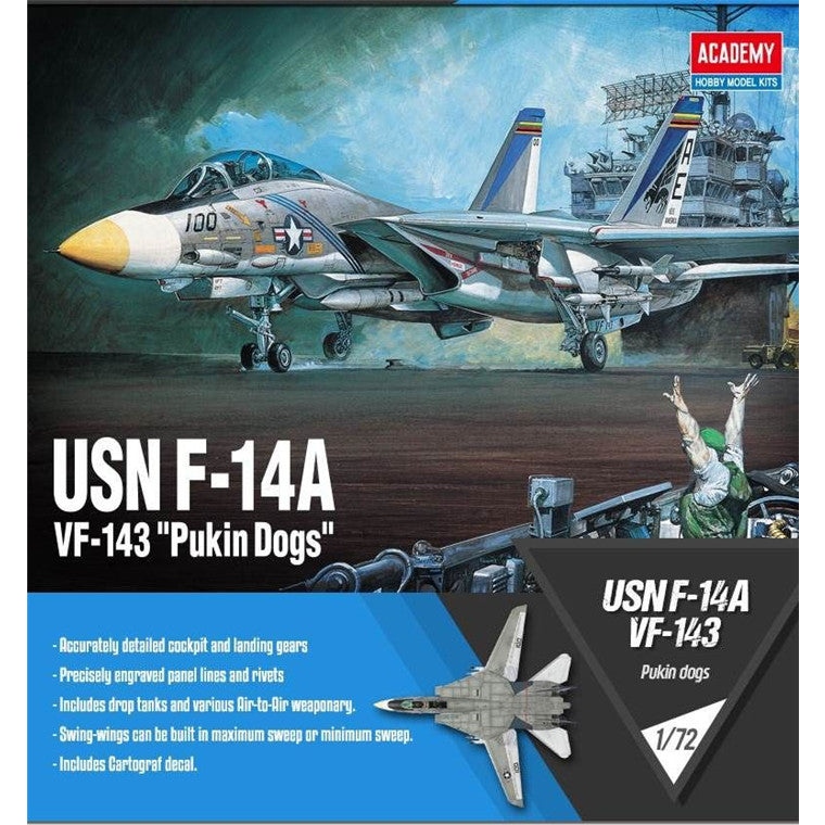 Academy 9-12563 - ACADEMY 1/72 USN F-14A "VF-143 PUKIN DOGS"