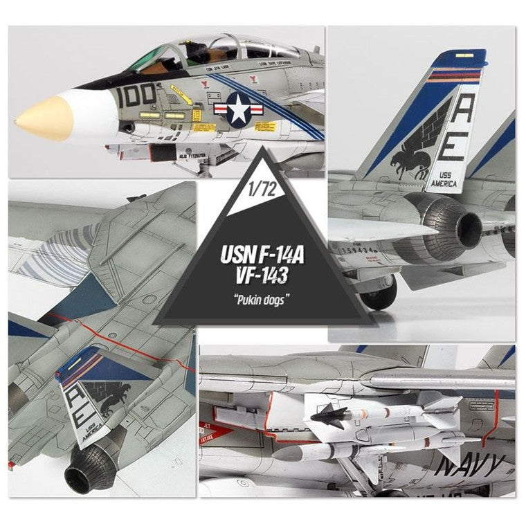 Academy 9-12563 - ACADEMY 1/72 USN F-14A "VF-143 PUKIN DOGS"