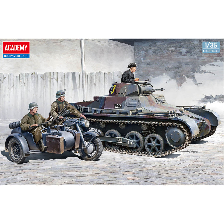 Academy 9-13556 - ACADEMY 1/35 GERMAN PANZER I W/MB & SIDECAR