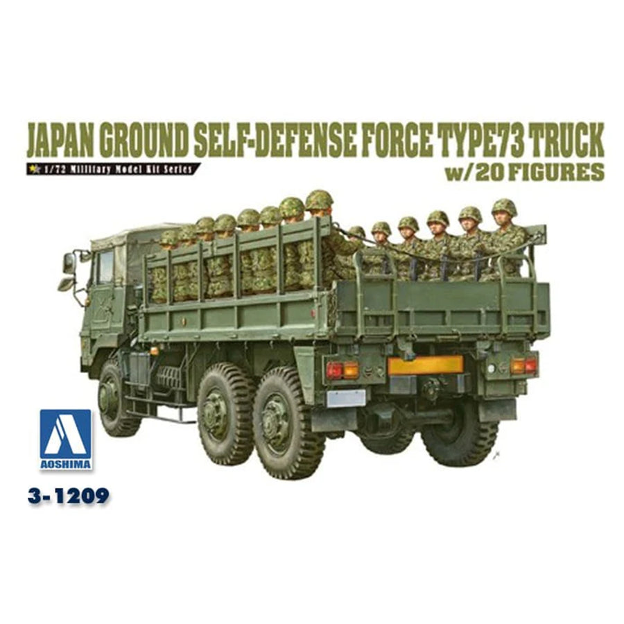 Aoshima 3-1209 - AOSHIMA 1/72 JGSDF TYPE73 TRUCK W/20 INFTRY FIGS