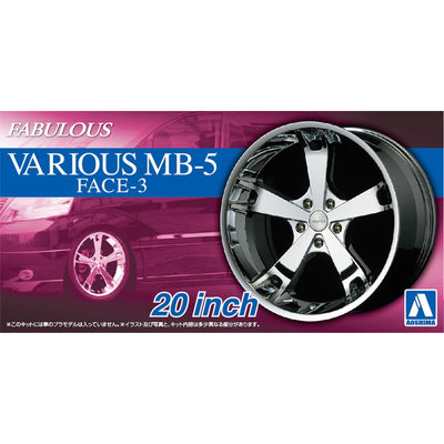 Aoshima 3-5425 - AOSHIMA 1/24 #61 RIMS/TIRES "VARIOUS MB-5 FACE-20"