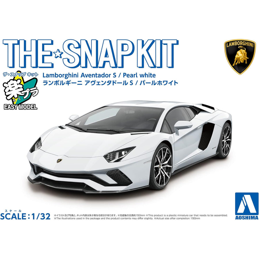 Aoshima 3-6345 - AOSHIMA 1/32 LAMBO AVENTADOR S - PEARL WHITE