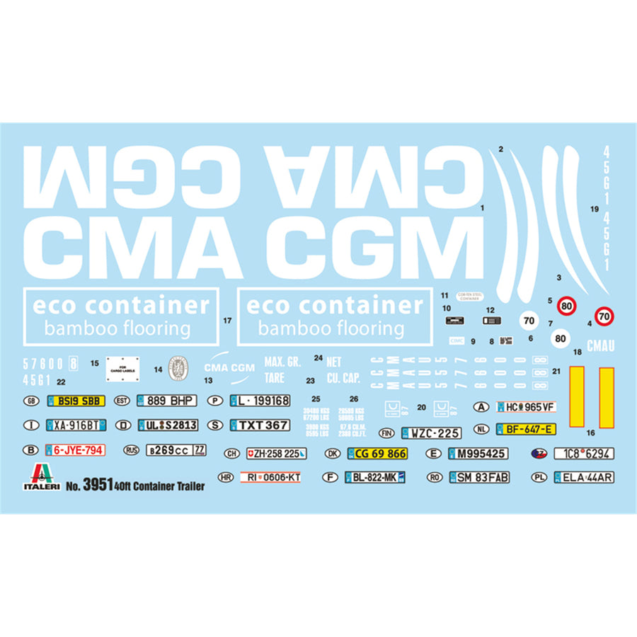 ITALERI 1/24 40 FOOT CONTAINER W/TRAILER