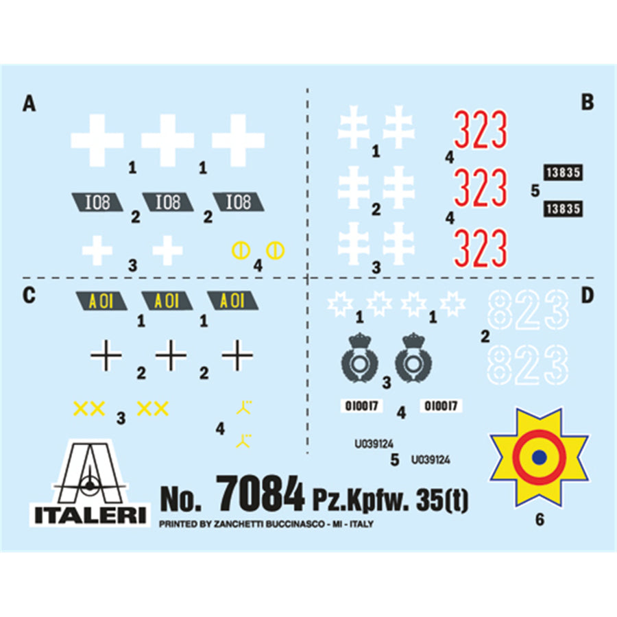 Italeri 1-7084 - ITALERI 1/72 PANZERKAMPFWAGEN 35 (t)