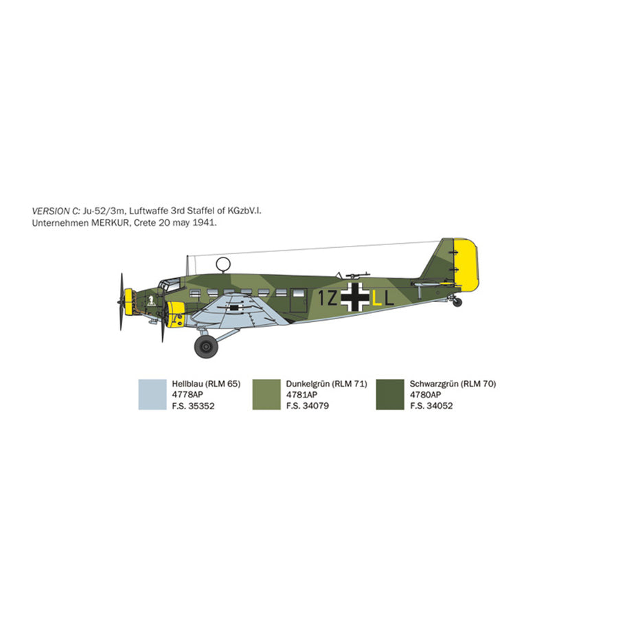 Italeri 1-102 - ITALERI 1/72 JUNKERS JU 52/3m