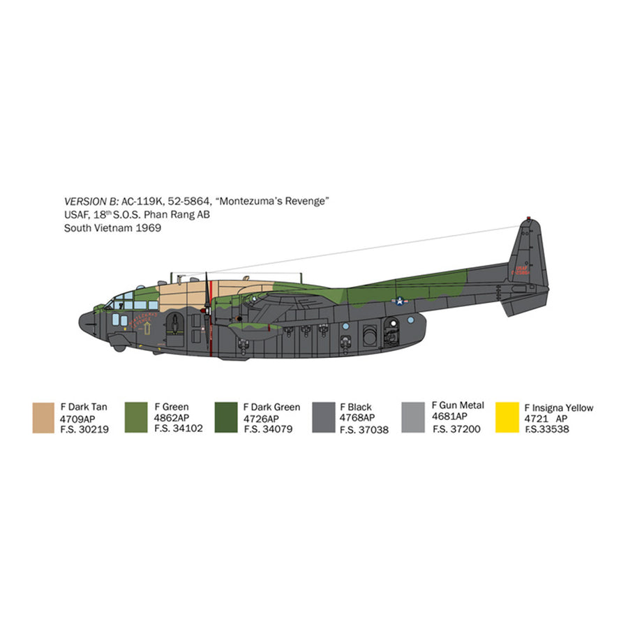 Italeri 1-1468 - ITALERI 1/72 AC-119K STINGER