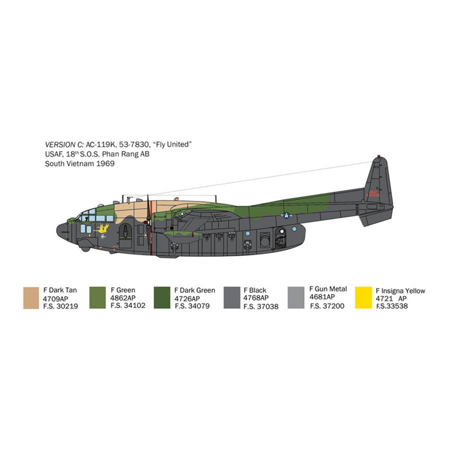 Italeri 1-1468 - ITALERI 1/72 AC-119K STINGER