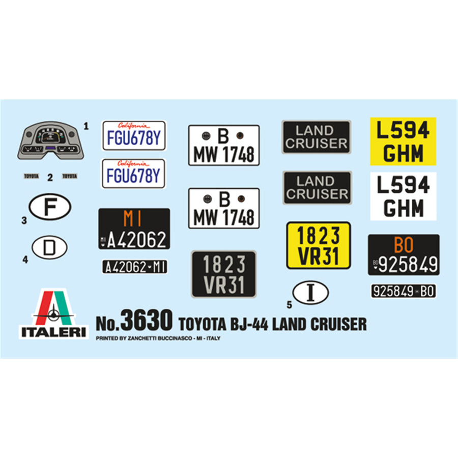 Italeri 1-3630 - ITALERI 1/24 TOYOTA LANDCRUISER BJ-44 SOFTTOP