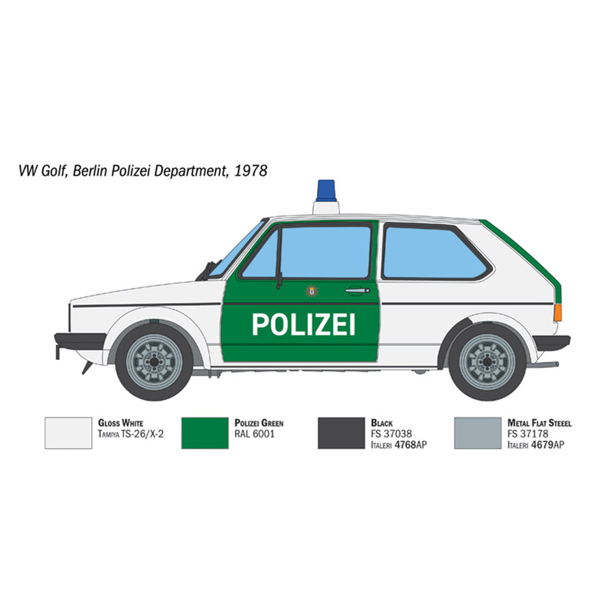 Italeri 1-3666 - ITALERI 1/24**VW GOLF POLIZEI