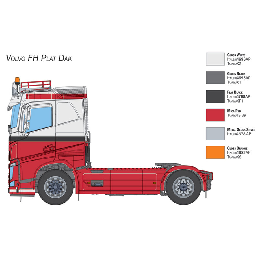 Italeri 1-3962 - ITALERI 1/24 VOLVO FH LOW ROOF PLAT DAK