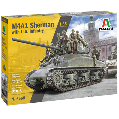Italeri 1-6568 - ITALERI 1/35 M4A1 SHERMAN W/INFANTRY