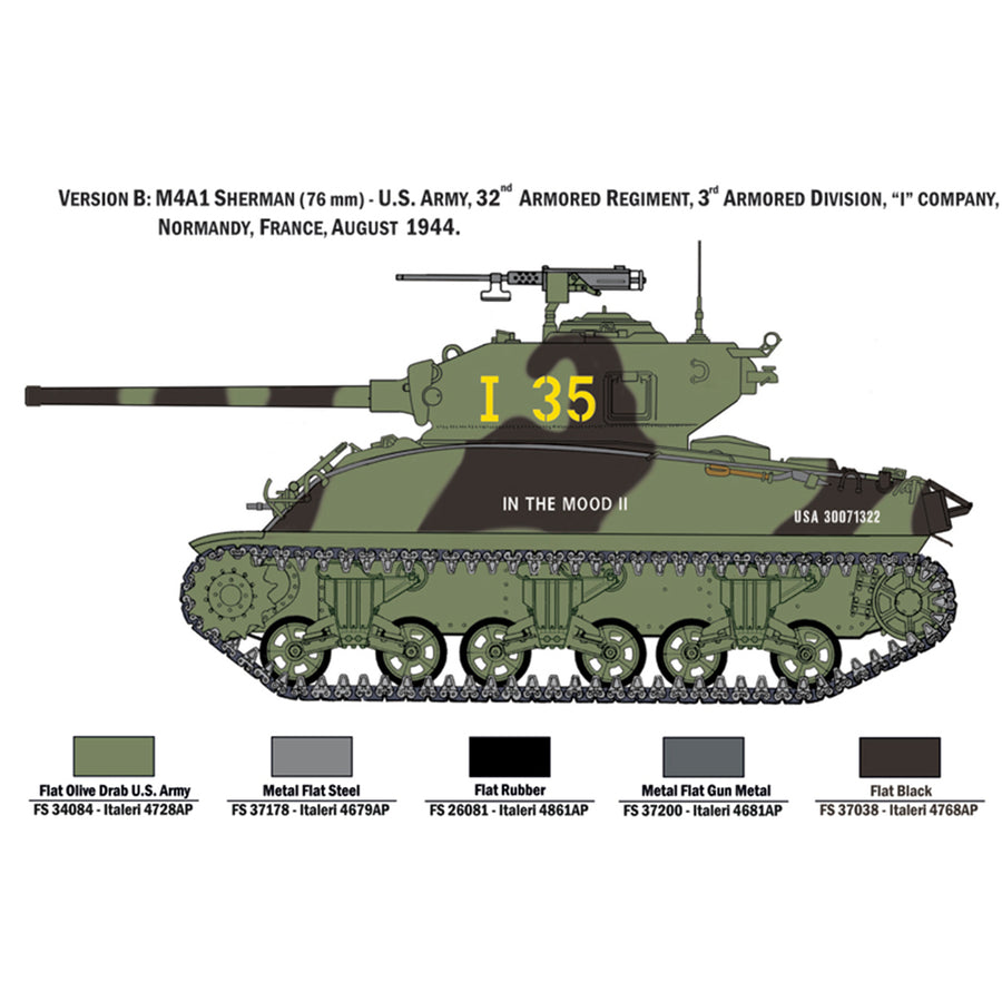 Italeri 1-6568 - ITALERI 1/35 M4A1 SHERMAN W/INFANTRY
