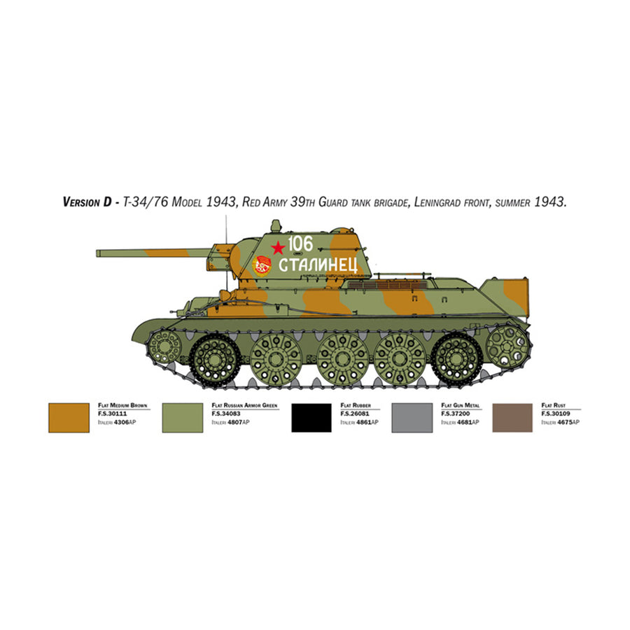 Italeri 1-6570 - ITALERI 1/35 T34/76 MODEL 1943