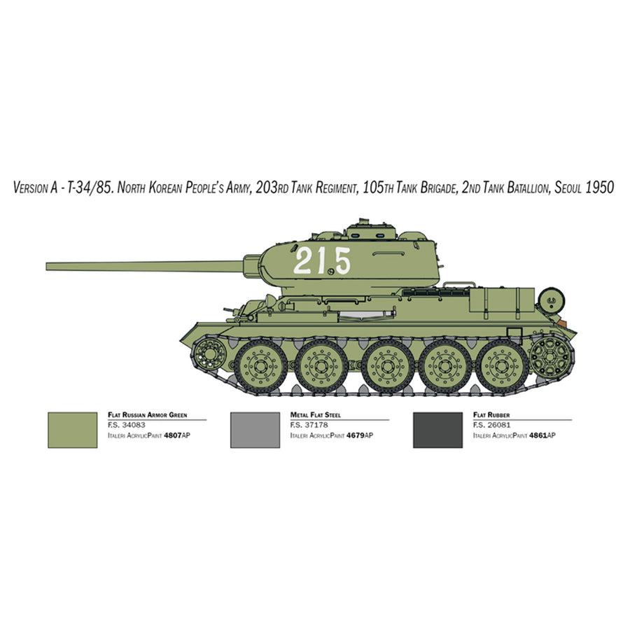Italeri 1-6585 - ITALERI 1/35 T34/85 KOREAN WAR COMMUNISTS