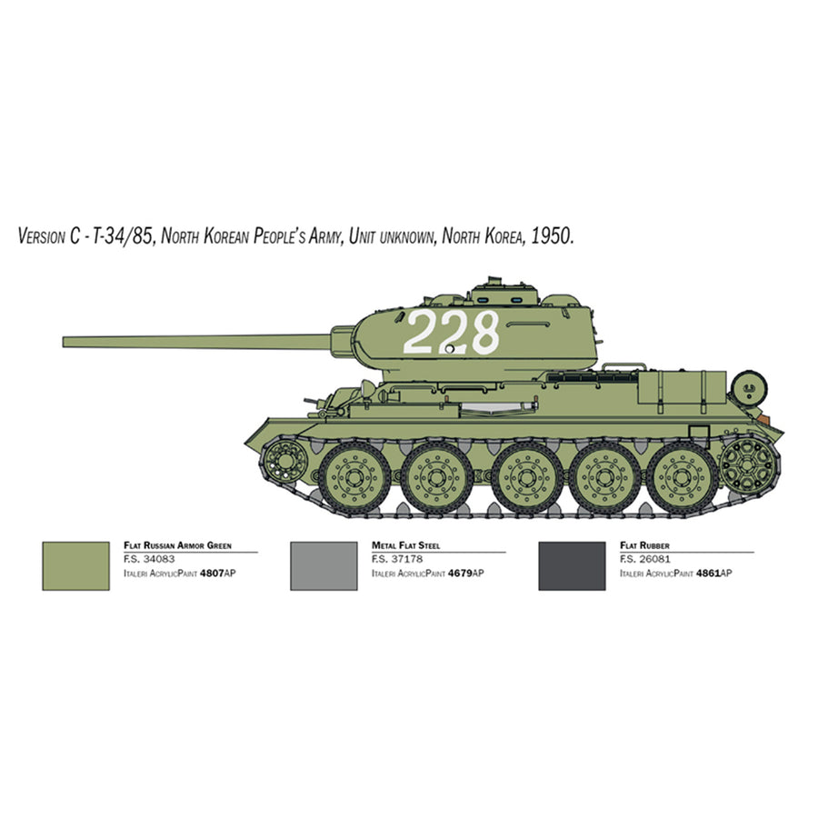 Italeri 1-6585 - ITALERI 1/35 T34/85 KOREAN WAR COMMUNISTS