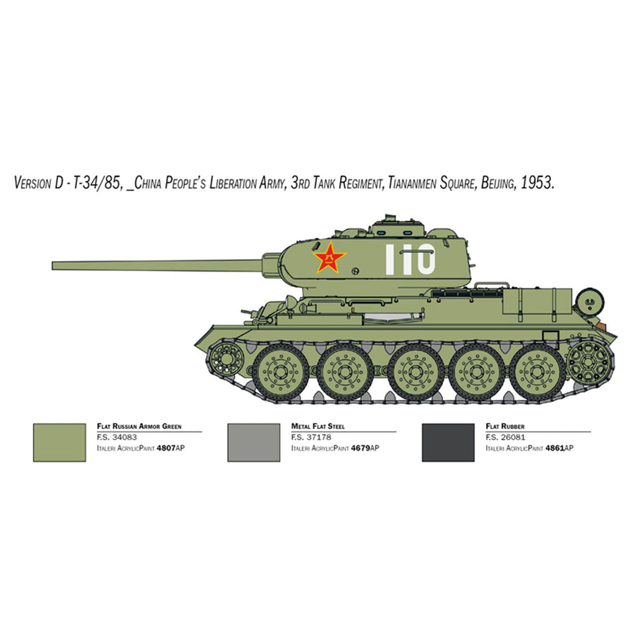 Italeri 1-6585 - ITALERI 1/35 T34/85 KOREAN WAR COMMUNISTS