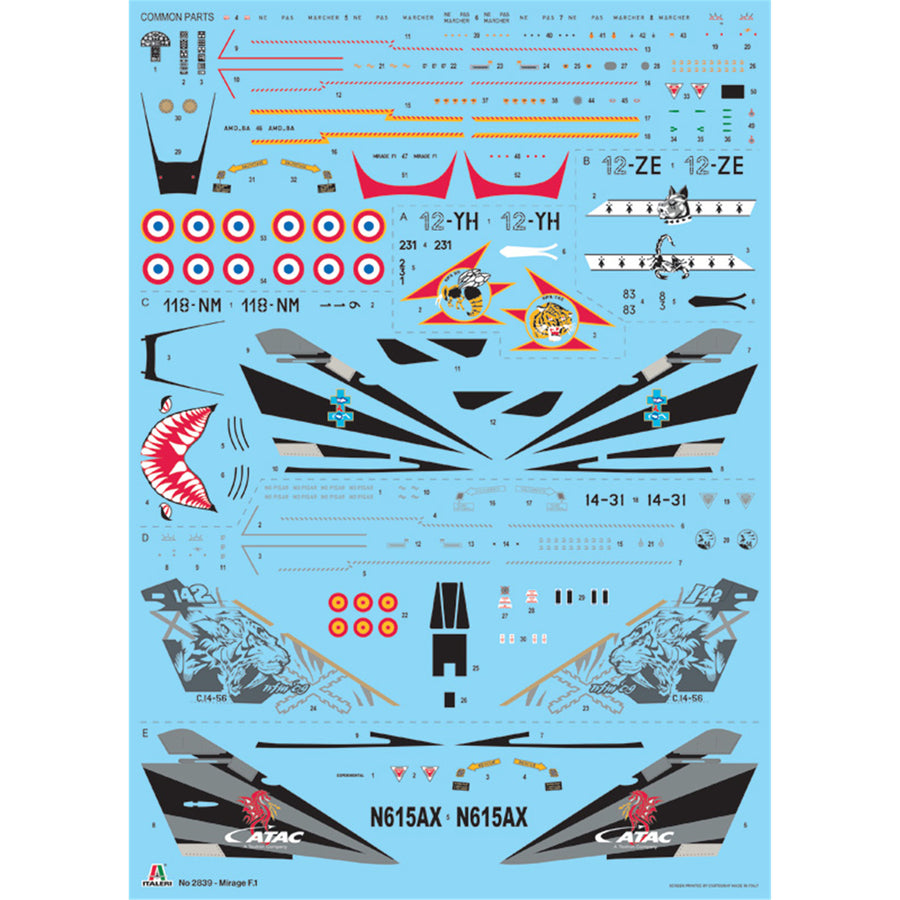 Italeri 1-2839 - ITALERI 1/48 MIRAGE F1 C/CR
