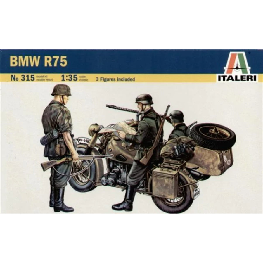 Italeri 1-315 - ITALERI 1/35 BMW R75 MIT SEITENWAGEN