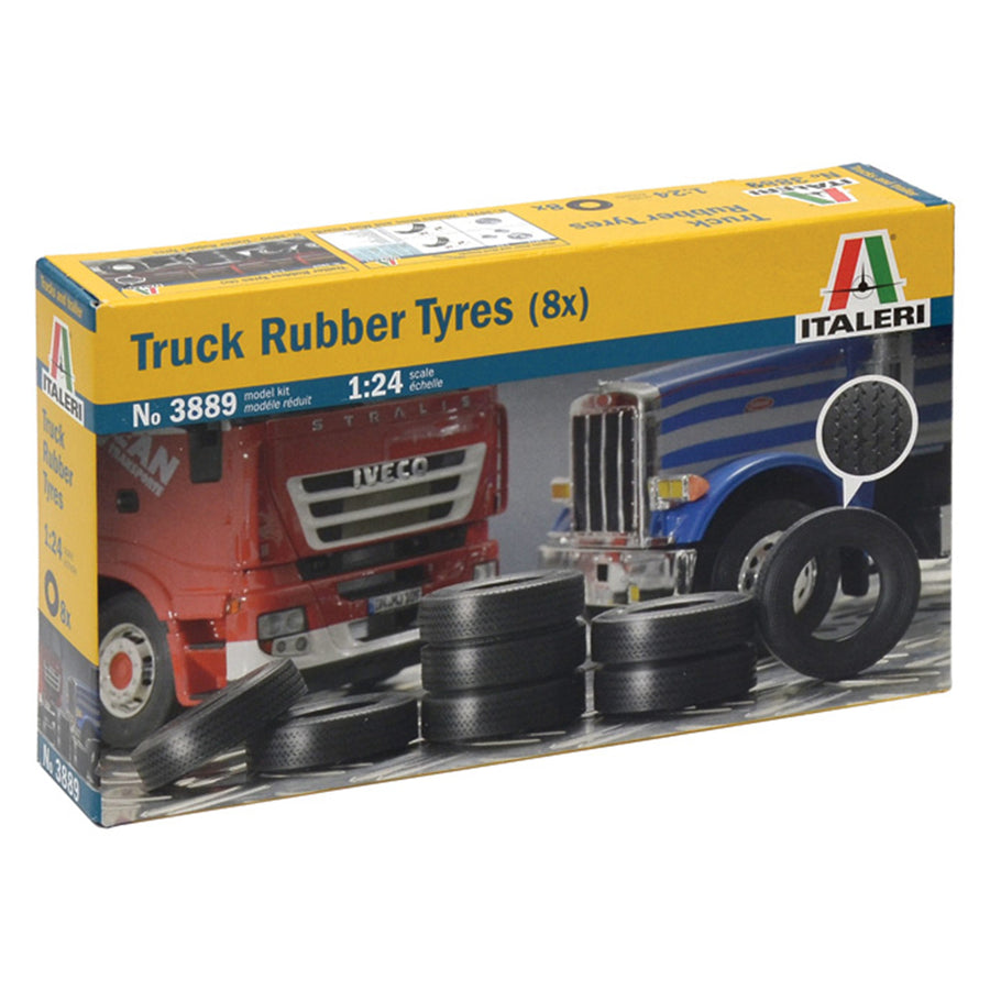 ITALERI 1/24 RUBBER TRUCK TIRES (8 PCS)