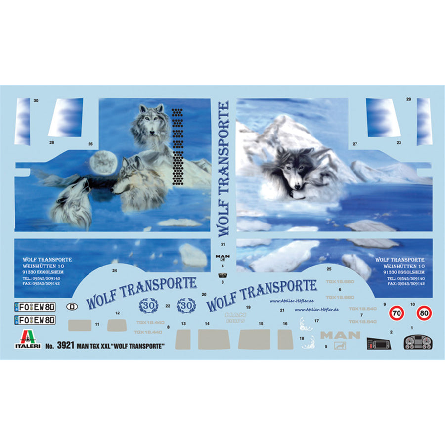 Italeri 1-3921 - ITALERI 1/24 MAN TGX XXL "WOLFE TRANSPORT"**