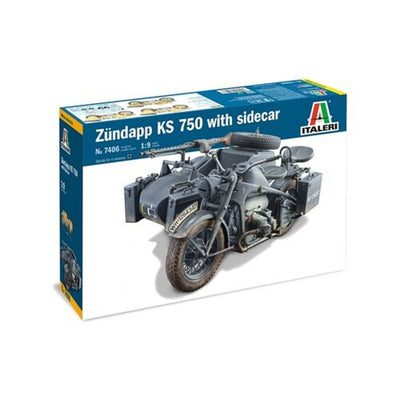 Italeri 1-7406 - ITALERI 1/9 ZUNDAPP KS 750 W/SIDE CAR