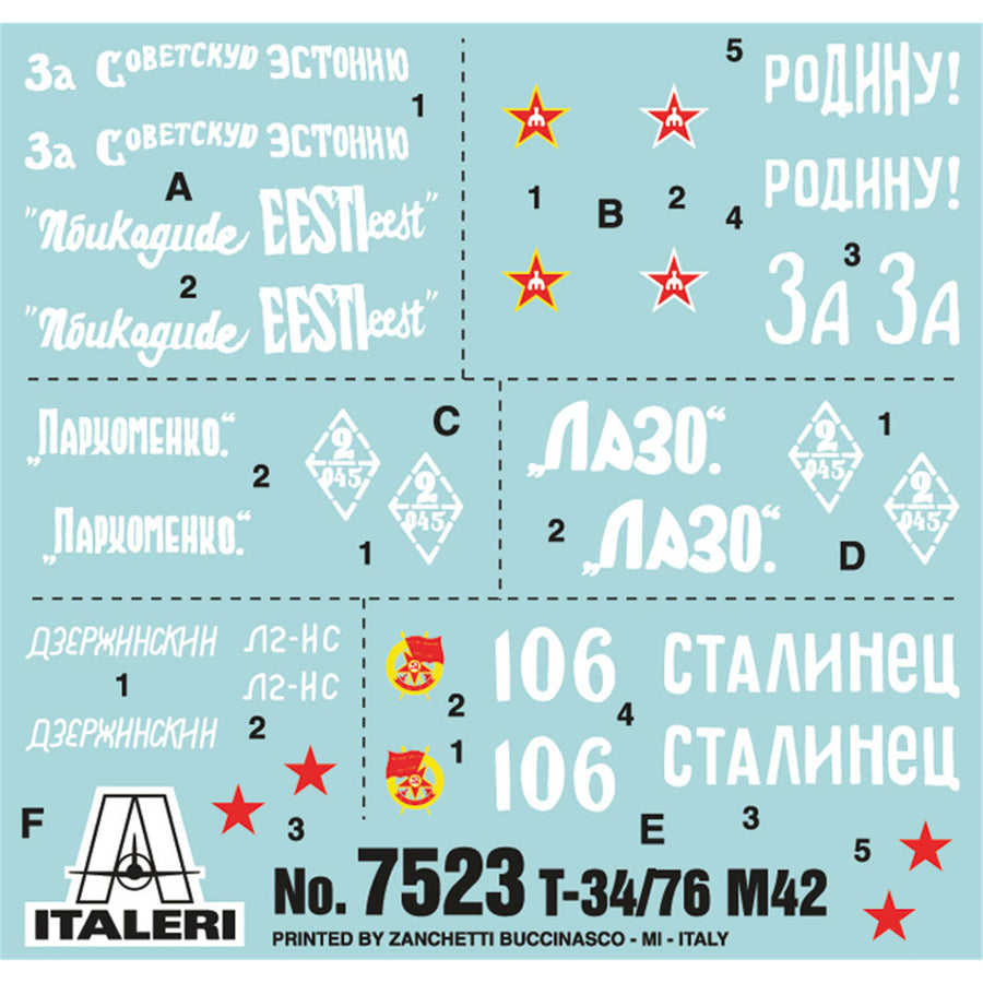 Italeri 1-7523 - ITALERI 1/72 T34/76 MOD.42 FAST ASSY