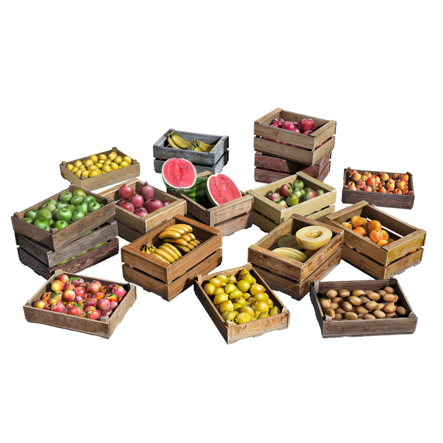 Miniart 2-35628 - MINIART 1/35 WOODEN CRATES W/FRUIT