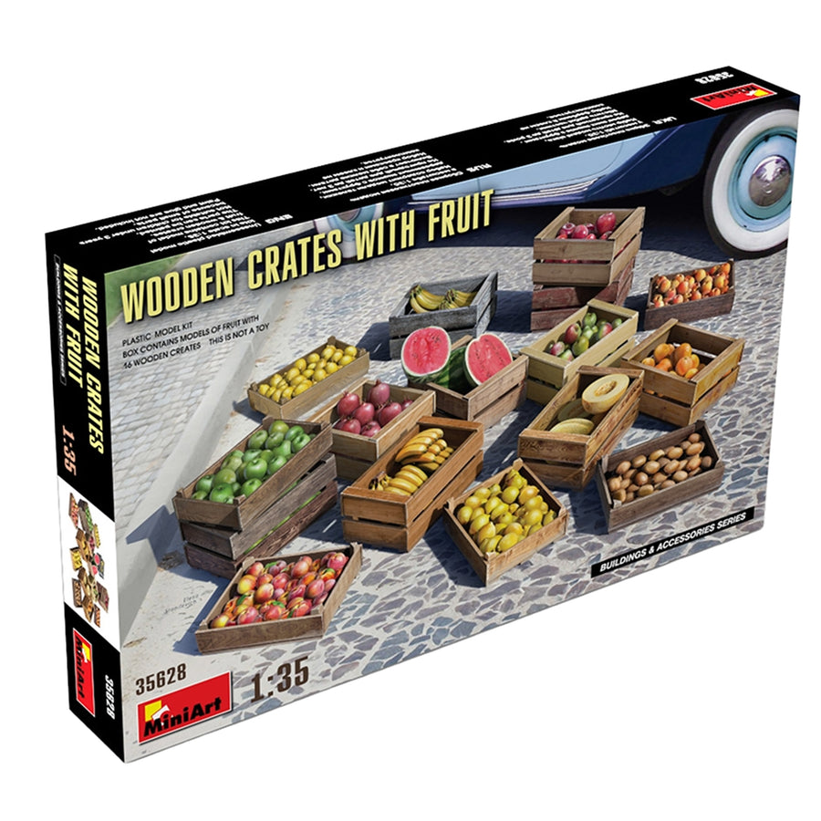 Miniart 2-35628 - MINIART 1/35 WOODEN CRATES W/FRUIT