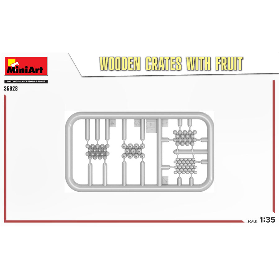 Miniart 2-35628 - MINIART 1/35 WOODEN CRATES W/FRUIT