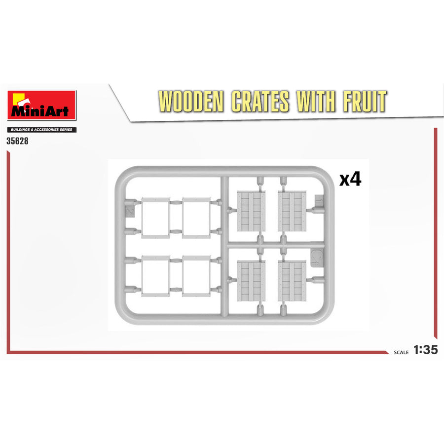 Miniart 2-35628 - MINIART 1/35 WOODEN CRATES W/FRUIT