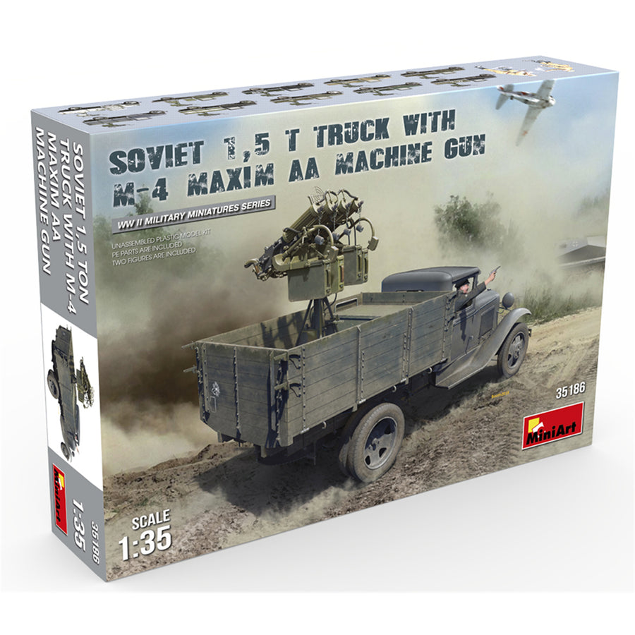 Miniart 2-35186 - MINIART 1/35 SOWJETISCHER 1.5t LKW MIT MAXIM M-4 MG