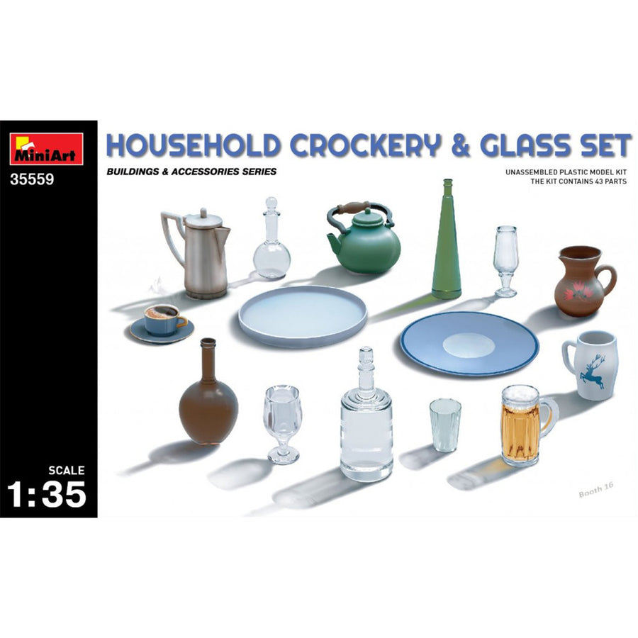 Miniart 2-35559 - MINIART 1/35 HOUSEHOLD CROCKERY & GLASS SET