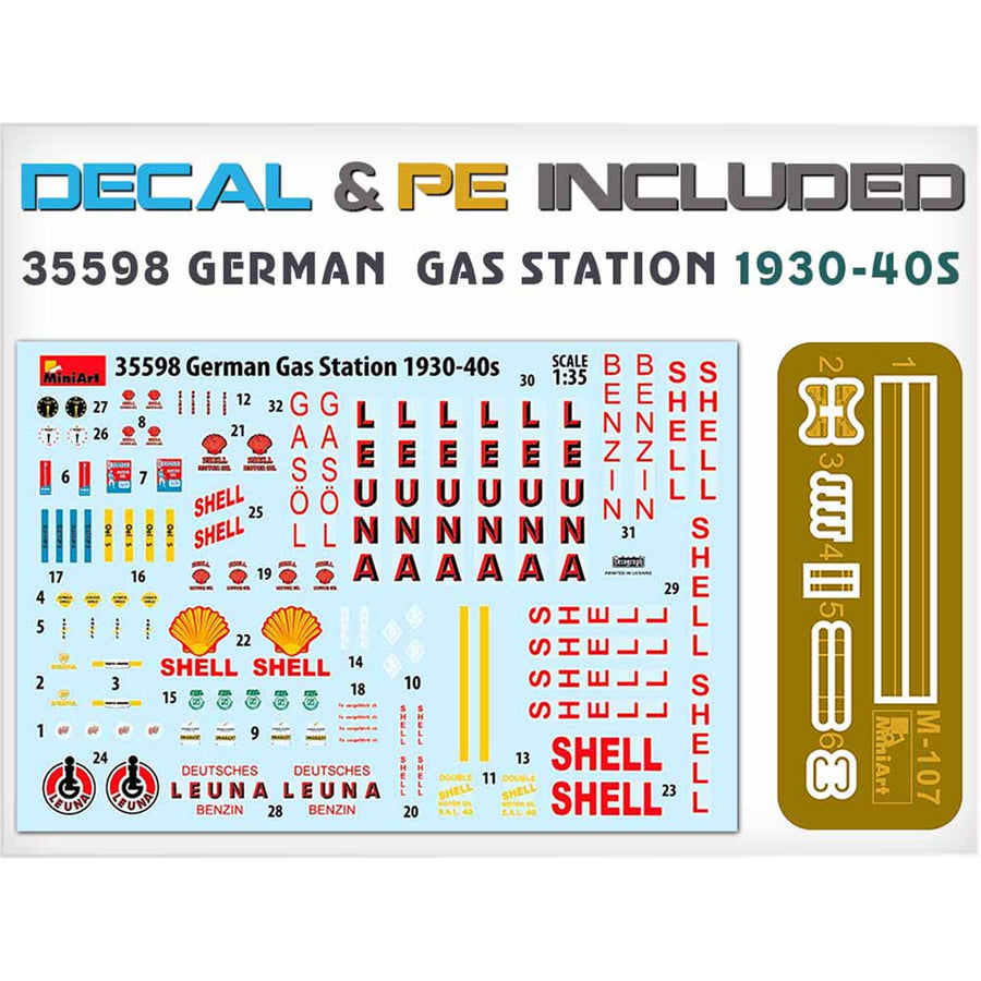 Miniart 2-35598 - MINIART 1/35 GERMAN GAS STATION 30/40's
