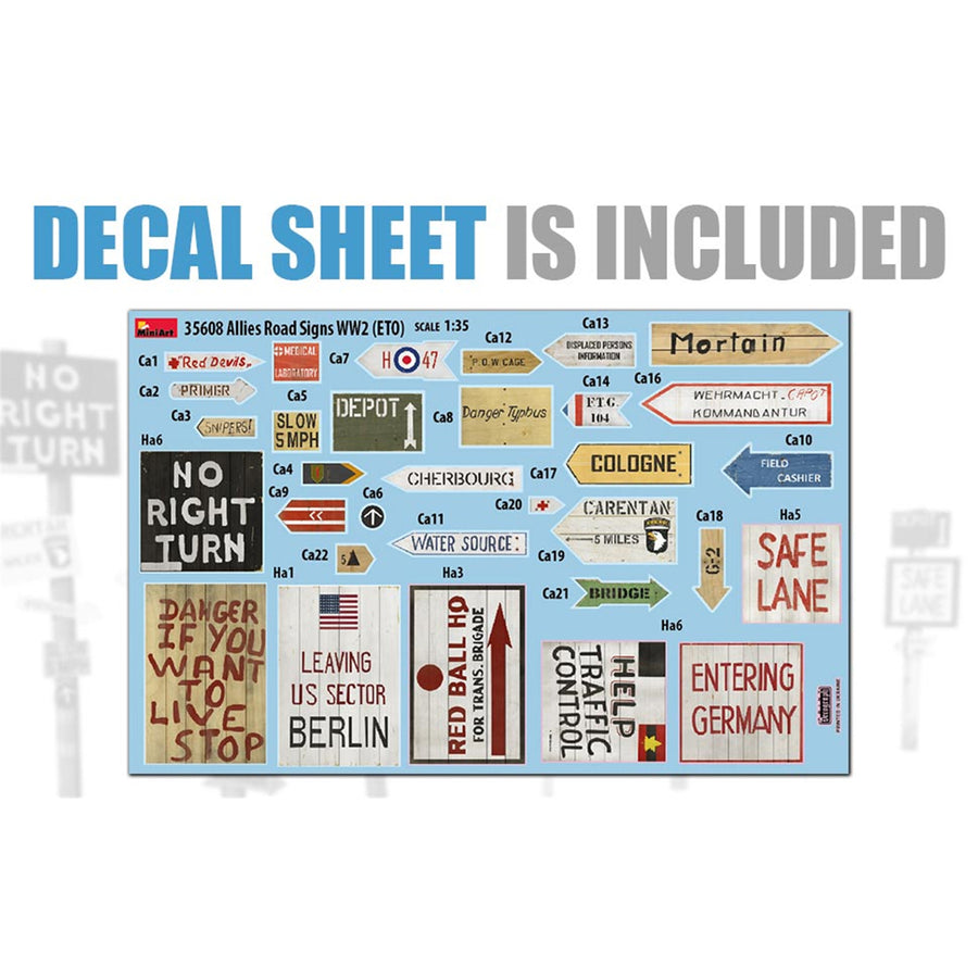 Miniart 2-35608 - MINIART 1/35 ALLIED ROAD SIGNS WW2 EURO