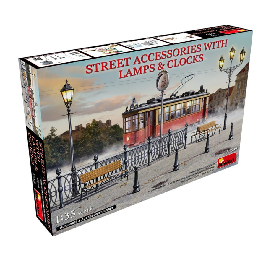Miniart 2-35639 - MINIART 1/35 STREET ACC W/LAMPS & CLOCKS