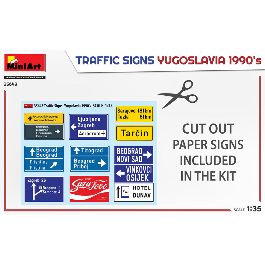 Miniart 2-35643 - MINIART 1/35 TRAFFIC SIGNS YUGOSLAVIA 1990's