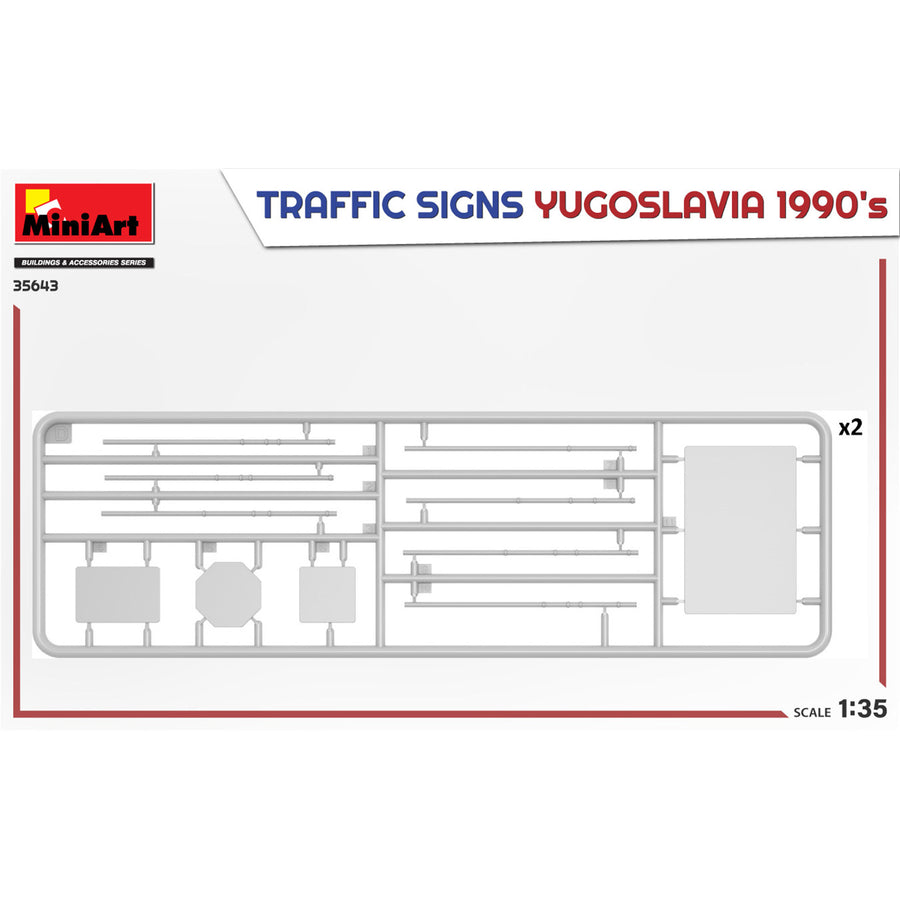 Miniart 2-35643 - MINIART 1/35 TRAFFIC SIGNS YUGOSLAVIA 1990's