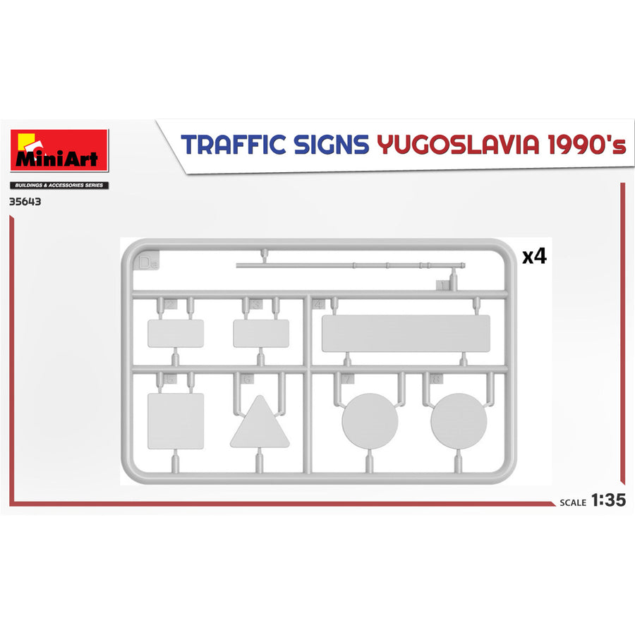 Miniart 2-35643 - MINIART 1/35 TRAFFIC SIGNS YUGOSLAVIA 1990's