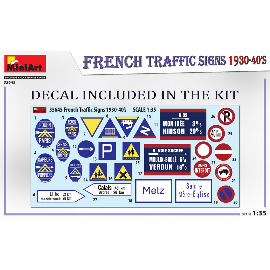 Miniart 2-35645 - MINIART 1/35 TRAFFIC SIGNS FRENCH 1930/40's