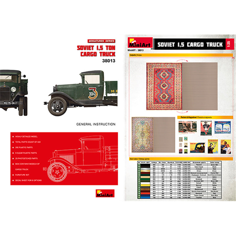 Miniart 2-38013 - MINIART 1/35 SOVIET 1.5TON TRUCK AA "POLUTORKA"