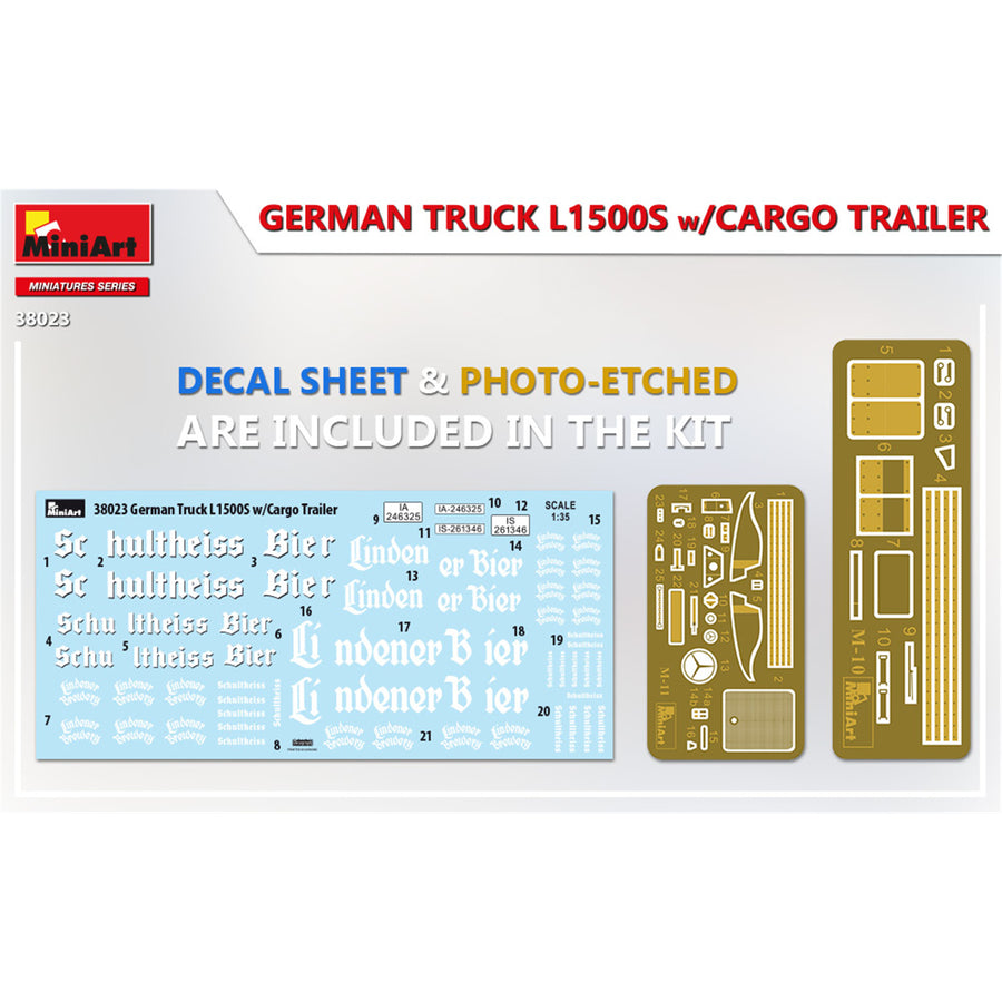Miniart 2-38023 - MINIART 1/35 GERMAN TRUCK L1500S W/TRAILER
