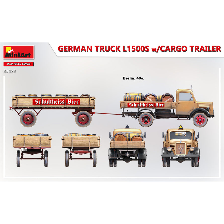 Miniart 2-38023 - MINIART 1/35 GERMAN TRUCK L1500S W/TRAILER